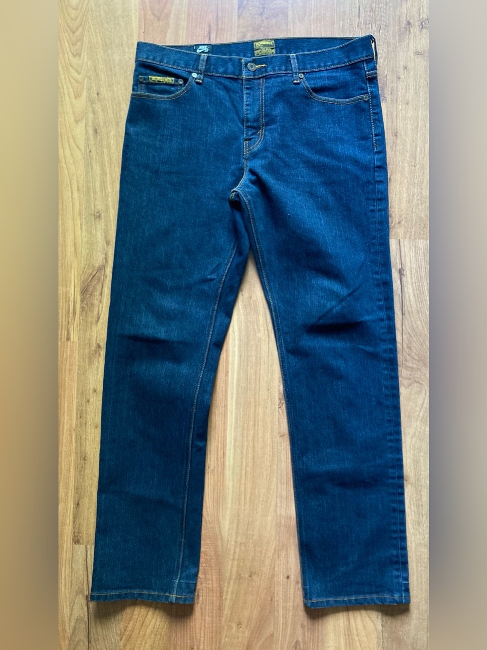 Nike SB Skateboarding Co Mens Denim Blue Jeans 34x32 Dri Fit Dark Wash